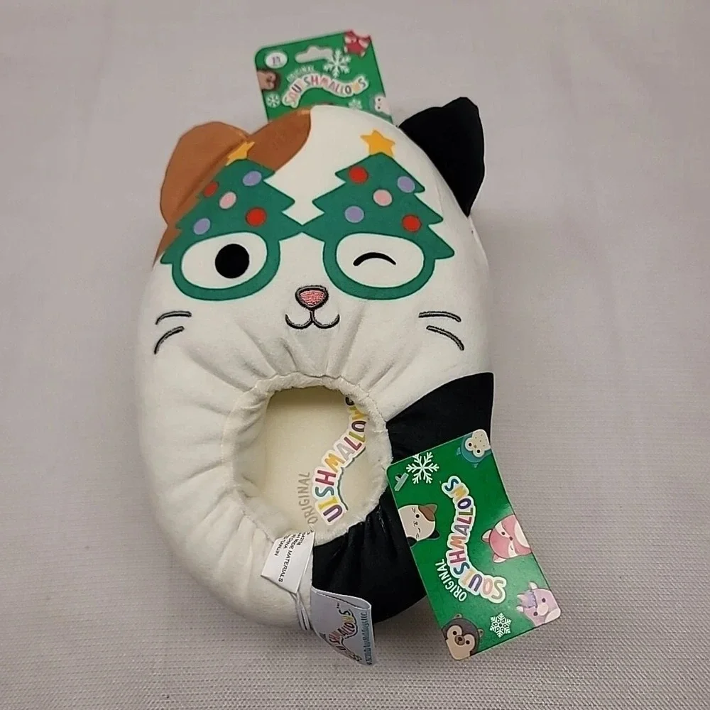 Jazwares Squishmallows‎ Original Cam The Cat Christmas Plush Slippers Kids 11/12